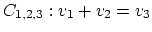 $C_{1,2,3}:
v_1+v_2=v_3$