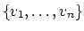 $\{v_1,\ldots,v_n\}$